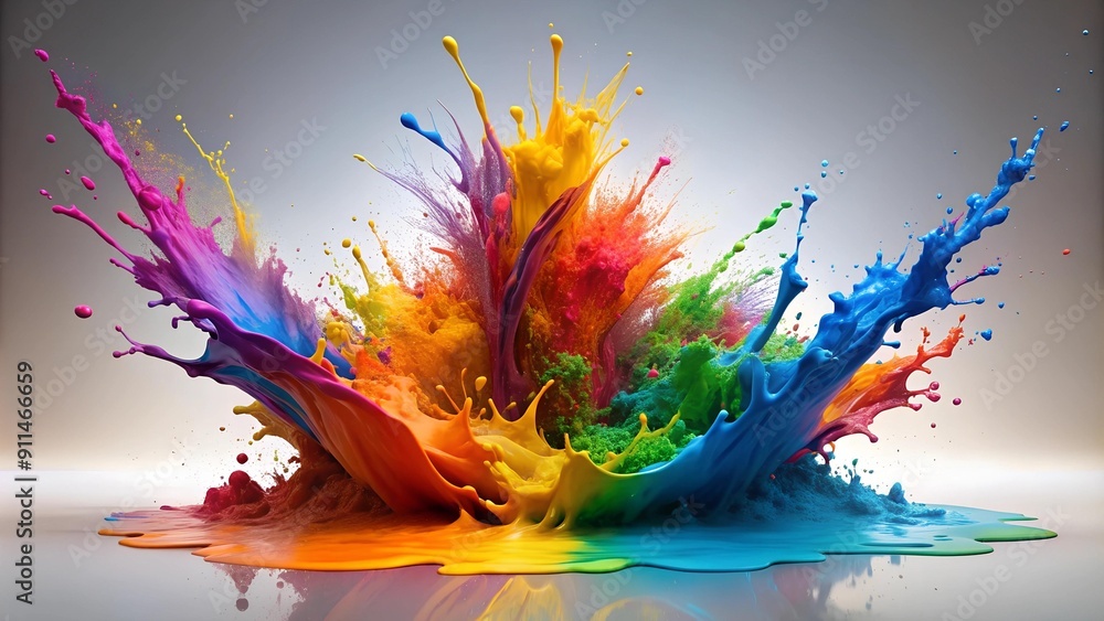 Poster a burst of muddy hues against a transparent canvas generative ai
