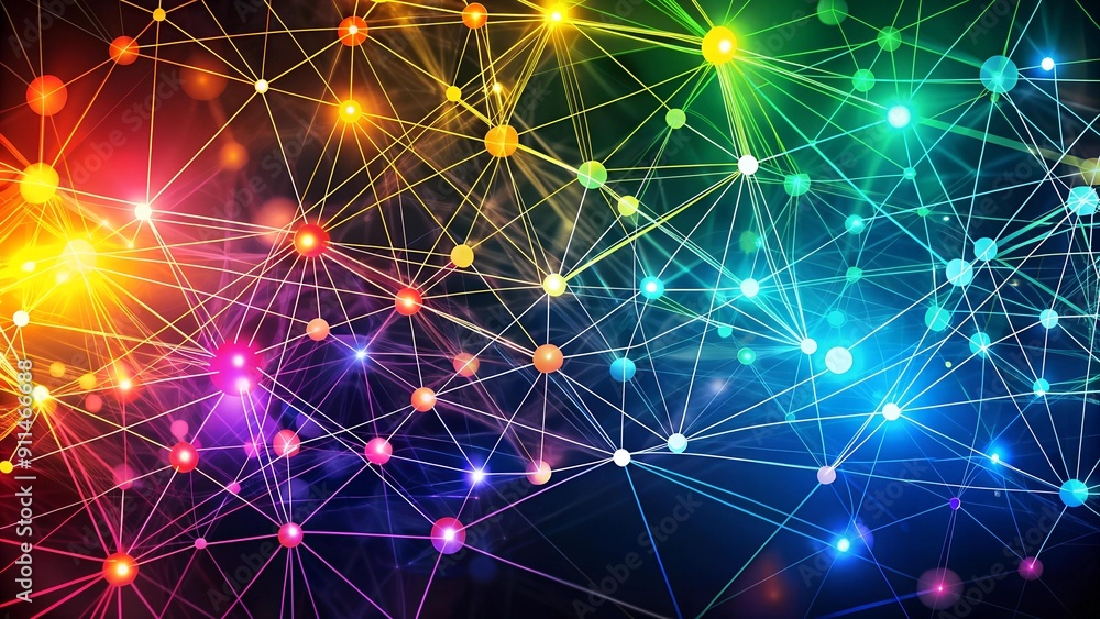 Aufkleber digital tapestry: interwoven threads of connectivity generative ai