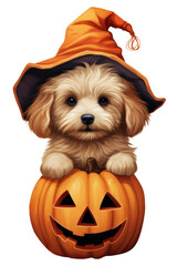 PNG Dog halloween pumpkin mammal.