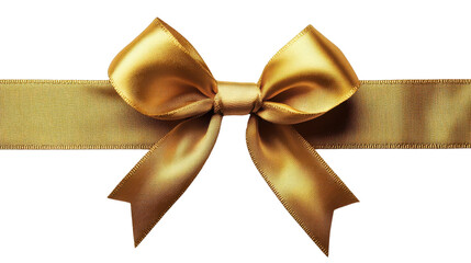 Fototapeta premium Elegant golden ribbon bow perfect on transparent background for gift wrapping and special occasions, symbolizing celebration and luxury.