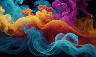 Obraz premium Abstract smoke color waves background. Generative AI