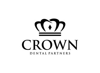 Crown logo with dental icon shape