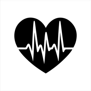 recommend clip art: Heartbeat silhouette on white background. Heartbeat icon sign vector illustration design.