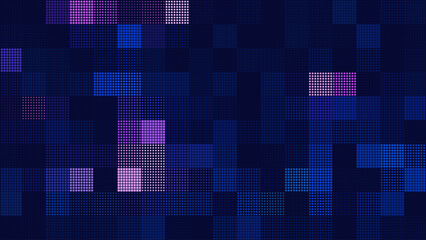 Halftone Pixel Dithering Square Tiles Seamless Pattern. Vintage 8-bit Game Background. Vector Illustration. Pixel Halftone Effect Random Tiles Generative Art.