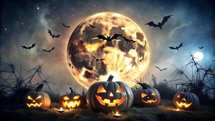 Eerie Glow of the Haunted Moon  Generative AI