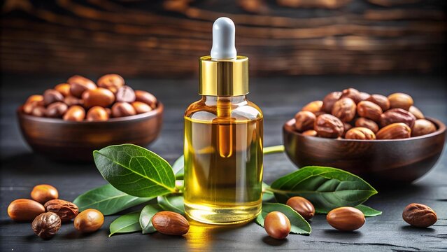 A Luxurious Still Life: The Essence of Jojoba Captured  Generative AI