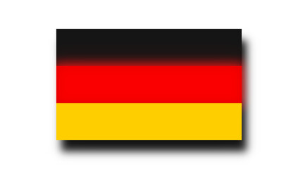flag of Germany isolated as symbol with deep dark shadow
