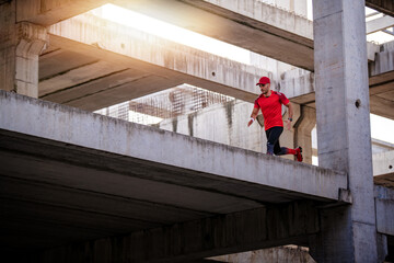 Picture of happy man running