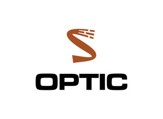 optical cable logo design with initial name business