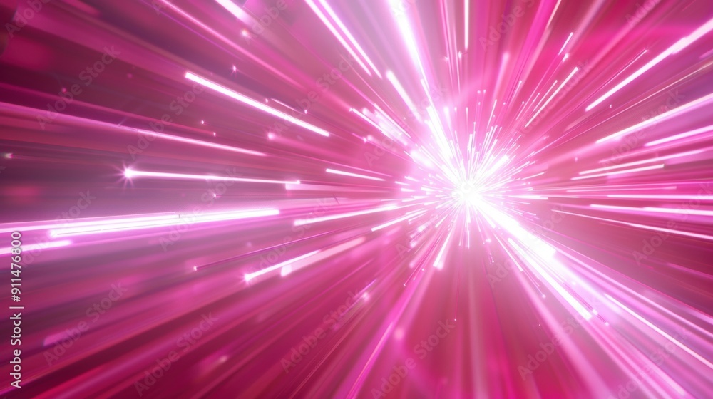Poster pink light effect to simulate high speed when zooming in to the center.