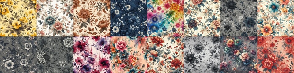 beautiful flowers in ink draw style. AI generated illustration