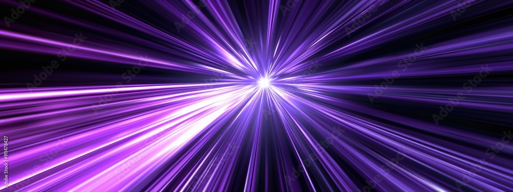 Poster purple light effect to simulate high speed when zooming in to the center.