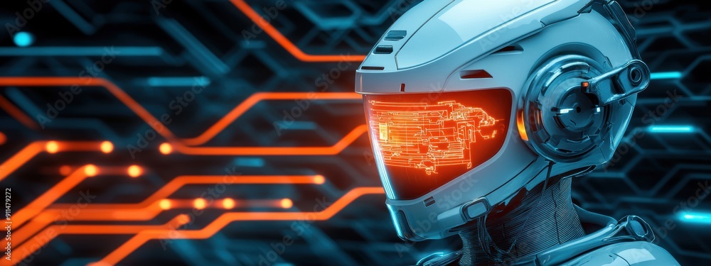 Poster future, ai technologist in a futuristic setting, utilizing advanced machine learning technologies, n