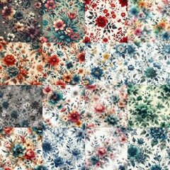 beautiful flowers in ink draw style. AI generated illustration