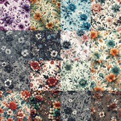 beautiful flowers in ink draw style. AI generated illustration