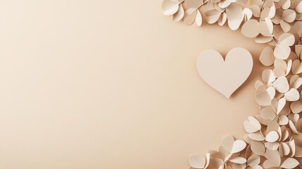 Paper art bursting of love notes and symbols