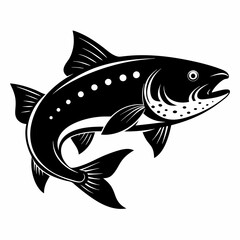 Fototapeta premium Trout Black silhouette