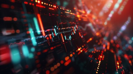 stock market graphs in negative or red