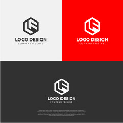 LF LOGO DESIGN INITIALS MODERN MINIMALIS NEGATIVE SPACE