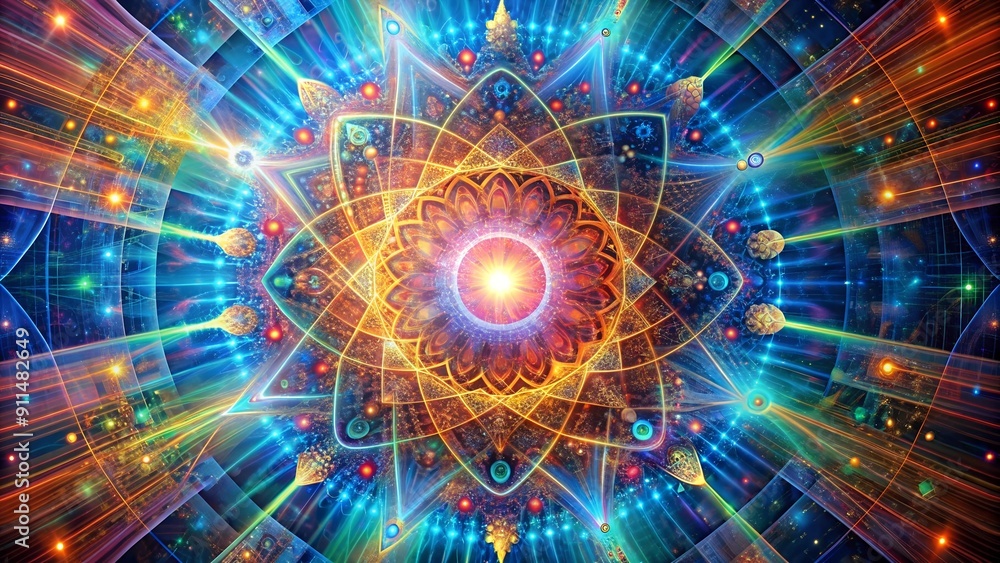 Poster ephemeral quantum tapestry: a symphony of color in the digital realm ai generated
