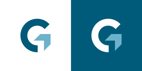 Letter G arrow logo modern symbol abstract circle logotype template