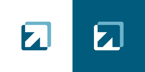 Up arrow in the square icon logo geometric sign unusual check mark icon