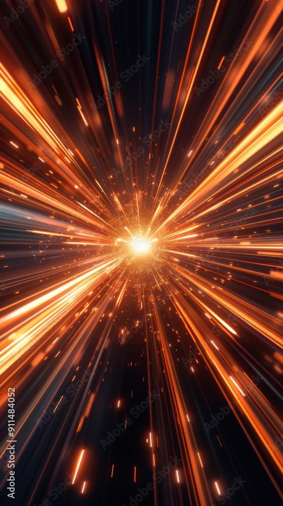 Aufkleber orange light effect to simulate high speed when zooming in to the center.