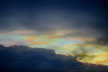 Colorful cloudy sky at sunset.