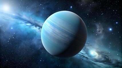 A Celestial Masterpiece: Uranus in a Starry Night Sky  generative AI