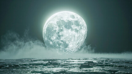 Fototapeta premium A fantasy huge moon with dramatic sky background.Generative AI