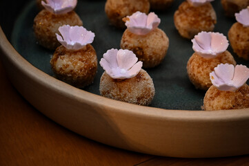sweets background, assorted sweets, sweets table, brigadeiro, party sweets, seen from above, top view	