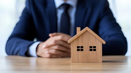 Property insurance agent presenting assessment findings and coverage benefits, property insurance, presentation