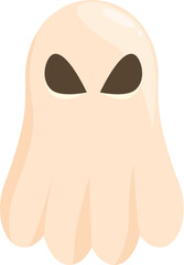 Friendly ghost floating with curious expression halloween character