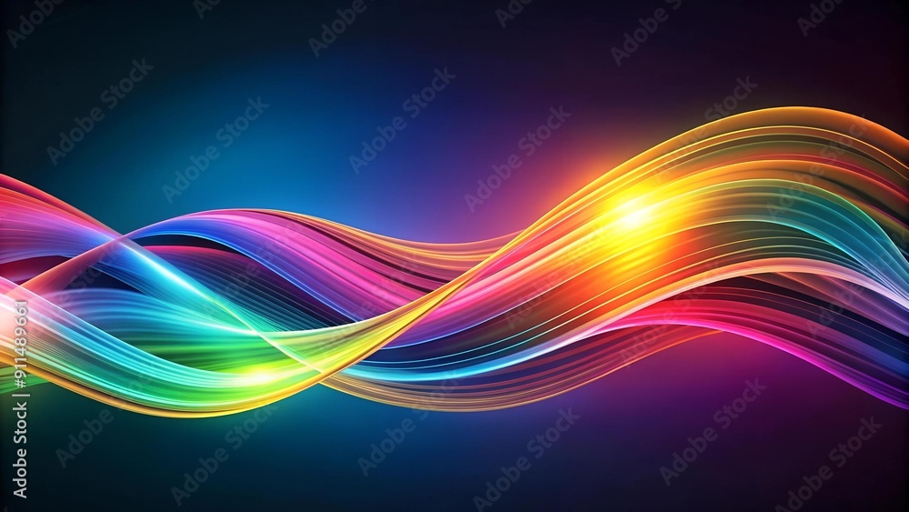 Poster abstract colorful wavy lines pattern - a symphony of hues and movement ai generated