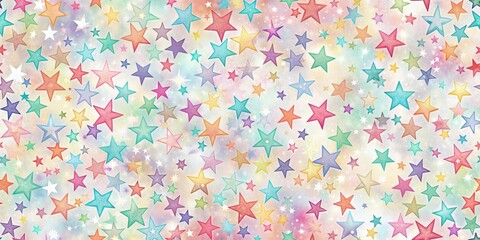 Fototapeta premium Seamless background filled with delicate colorful stars, stars, seamless, background, delicate, colorful, pattern