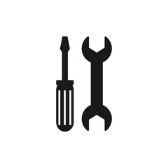 Wrench and Screwdriver Illustration Icon