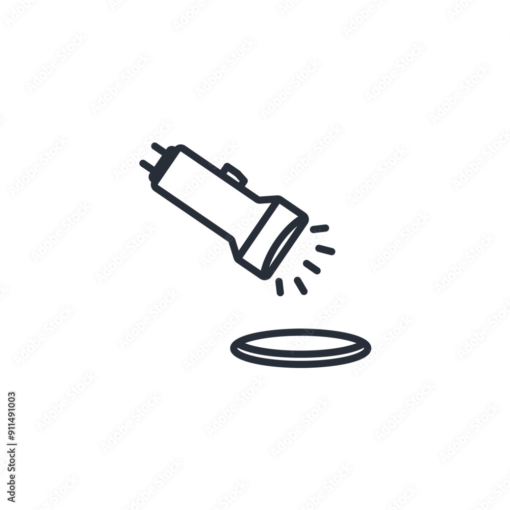 Poster flashlight icon. vector.editable stroke.linear style sign for use web design,logo.symbol illustratio