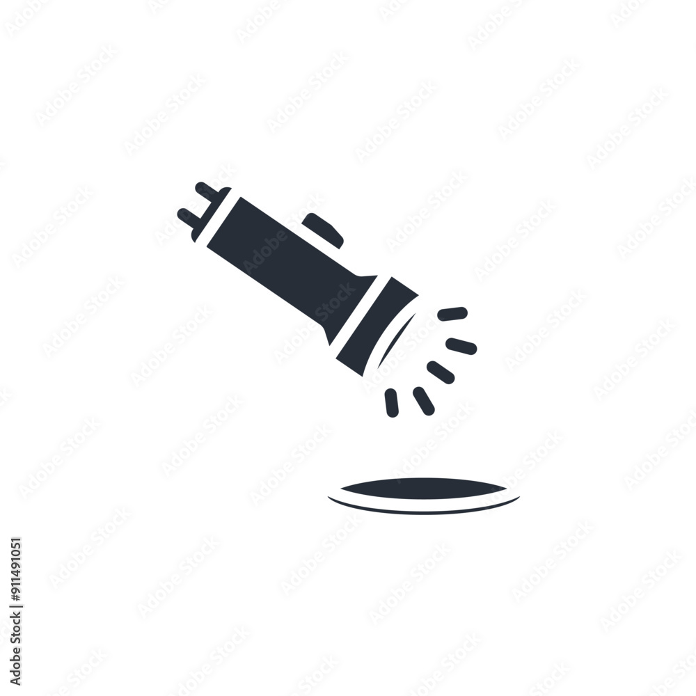 Poster flashlight icon. vector.editable stroke.linear style sign for use web design,logo.symbol illustratio