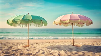 Fototapeta premium Coastal Serenity: A Study in Pastel Hues AI Generated