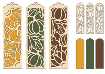 Sunflower and fall pumpkin layered bookmark,  Autumn decoration, svg for cricut