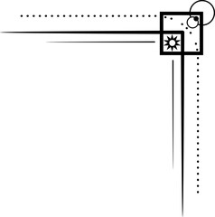 Vintage border in bohemian style, celestial frame element