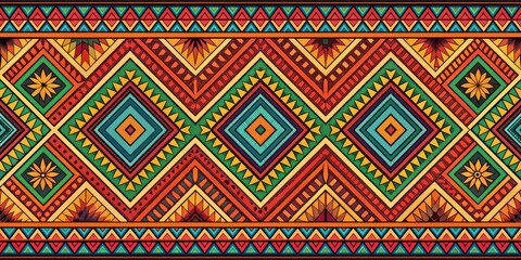 Modern seamless Papua geometrical pattern with vibrant colors, Papua, geometric, seamless, colorful, abstract, design