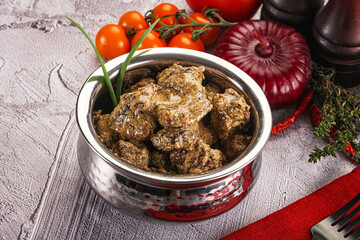 Beef liver with cream sauce