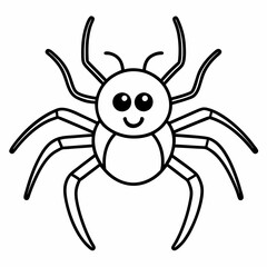 Cute Spider Vector Illustration - Cartoon, Clipart, and Line Art Design