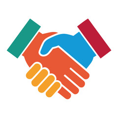 Handshake icon vector art illustration.