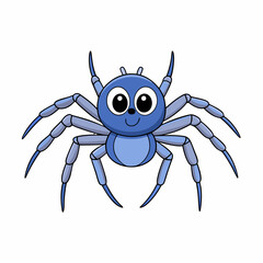 Cute Spider Vector Illustration - Cartoon, Clipart, and Line Art Design