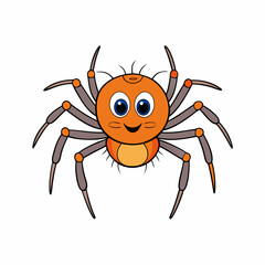 Cute Spider Vector Illustration - Cartoon, Clipart, and Line Art Design