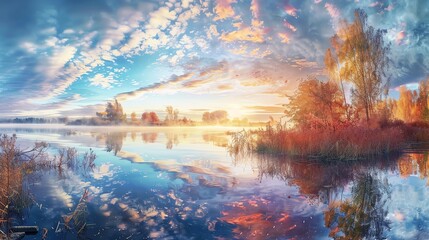 a wide lake that is calm and beautiful