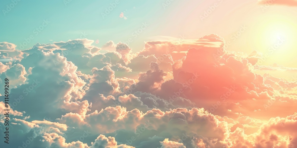 Canvas Prints soft light from the sun illuminating sky and clouds