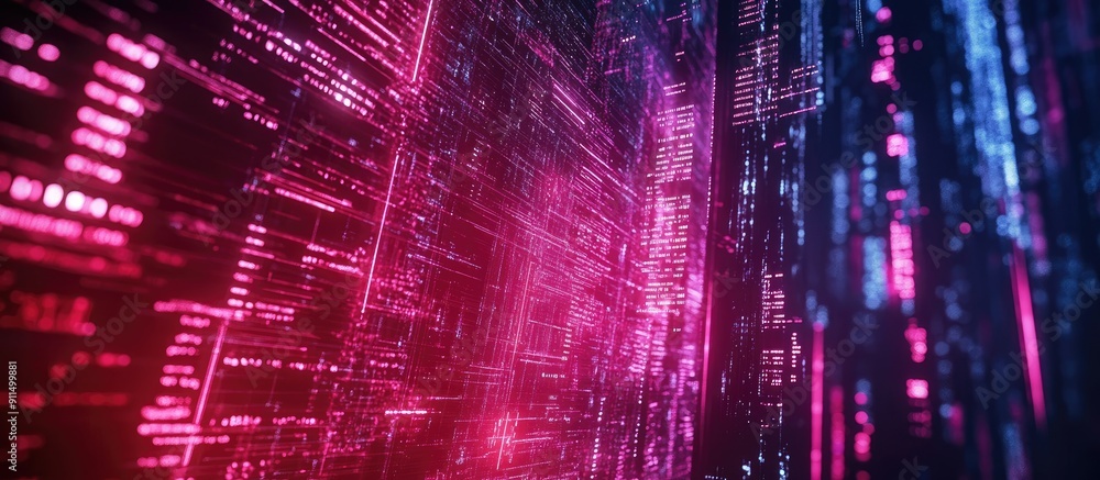 Aufkleber 3d rendered text representing the future with technological glitch effects and screen interference